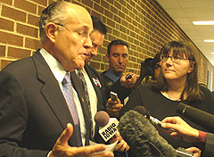 Rudi Guiliani and O.Kay Henderson of Radio Iowa