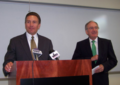 Grad View President Kent Henning, Senator Tom Harkin