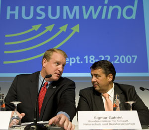 Governor Chet Culver with Sigmar Gabriel, the Federal Secretary of Environment in Germany