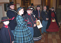 Several people dressed in Civil War era clothes helped kick of the Iowa Lincoln Bicentennial 