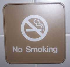 Owners of bars and restaurants are trying ot fight the need to put up no smoking signs like this one.