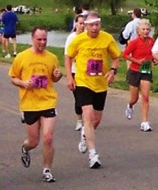 Iowa Senator Chuck Grassley (middle wearing headband) runs in Washington, D.C. race.