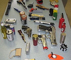 Firefighters are warning parents about lighters like these that look like toys and guns.