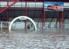 The Nodaway River flooded the Adams County Speedway earlier this month.