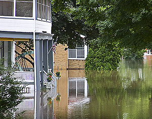 Flooded homes in Cedar Rapids