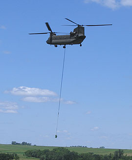 ING Chinook removes pump from Cedar Rapids well.