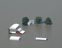 Flooded farmstead