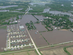 Palo under flood water in June.