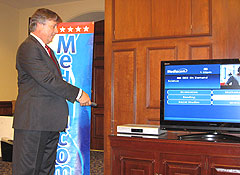 Ed Pardini of Mediacom provides a demonstration of the GED On Demand features.