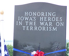 Monument at Iowa Veteran's Cemetery.