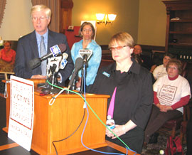 Attorney General Tom Miller & Beth Barnhill of the Iowa Coalition Against Sexual Assault