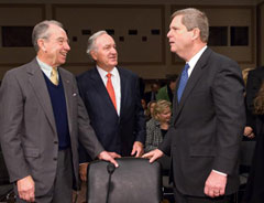 Senators Chuck Grassley, Tom Harkin and former Governor Tom Vilsack.