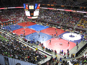 State wrestling tournament in Des Moines.