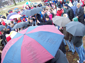 Crowd at rally against gay marriage.