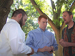 Mark Stringer, (right) conducted the first gay marriage in Iowa.