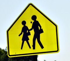 School crossing sign.