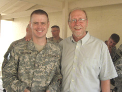 Warrant officer Reed Gossman from Cedar Rapids, Congressman Dave Loebsack. (l-r)