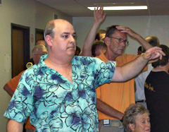 John Kurr spoke out at Senator Harkin's meeting on health care.