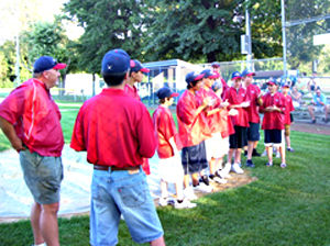 Urbandale Little League team at ceremony honoring them.