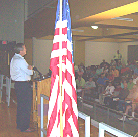 Congressman Tom Latham at health care meeting in Indianola.