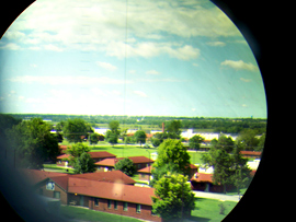 Picture through the eyepiece of the periscope at the Gold Star Museum.