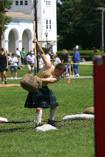 Atlete participating in Celtic Highland Games.