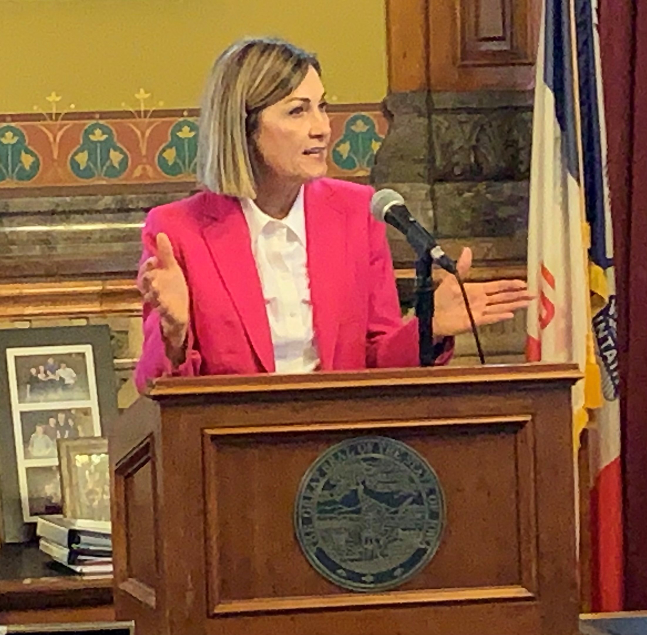 Iowa’s governor isn’t giving up on tax hike she links to cancer fight