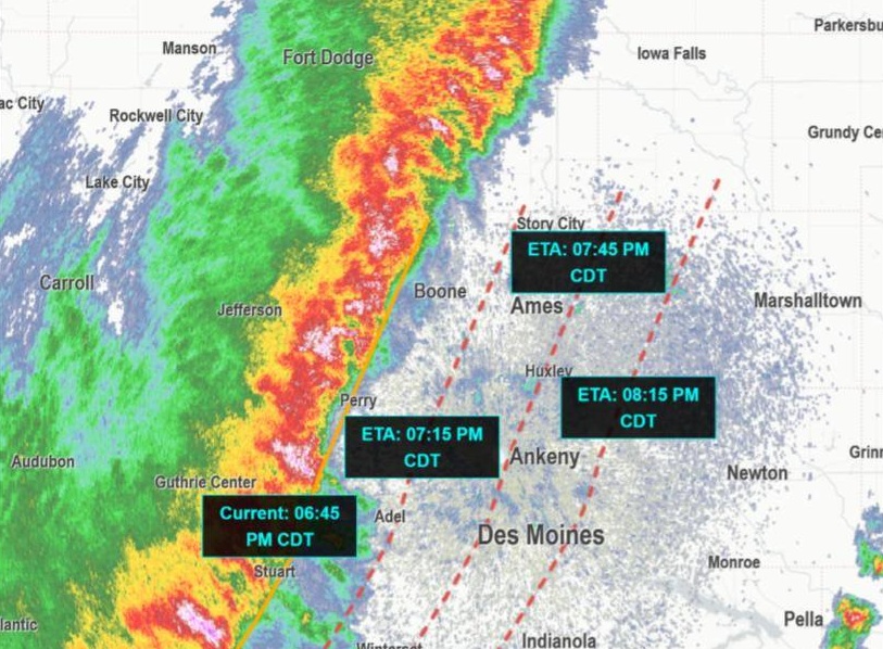 Multiple reports of tornadoes skipping across western, central Iowa